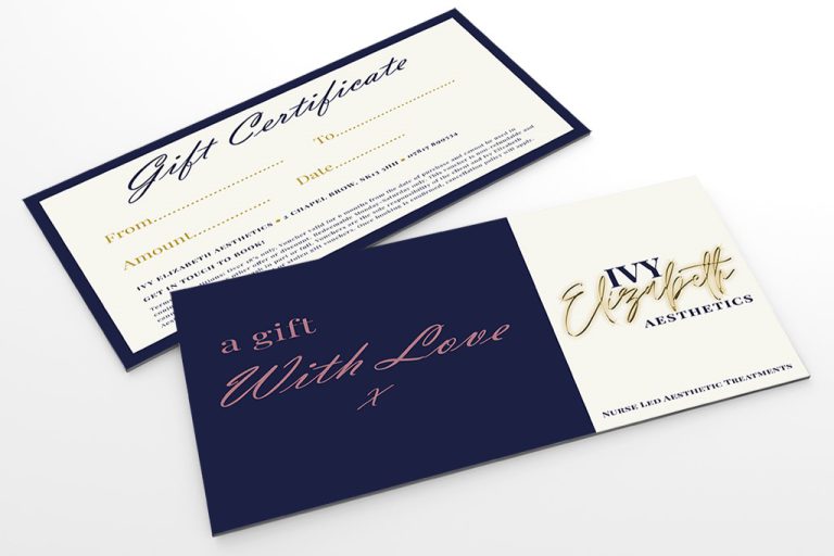 Mock up template gift voucher card with red ribbon on the white background. For graphic design or presentation, 3D rendering illustration.